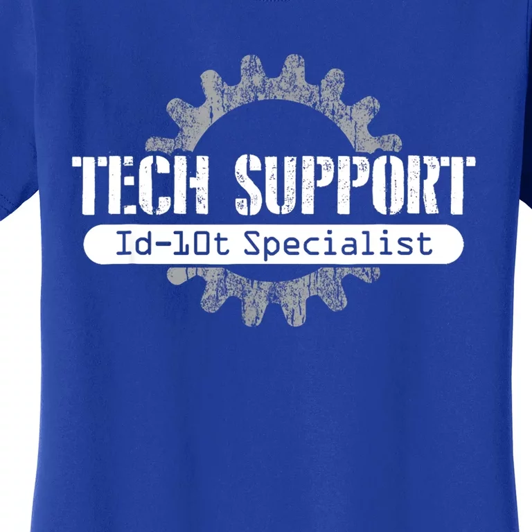 Funny Tech Support Id10t Computer Idiot Joke Gift Women's T-Shirt