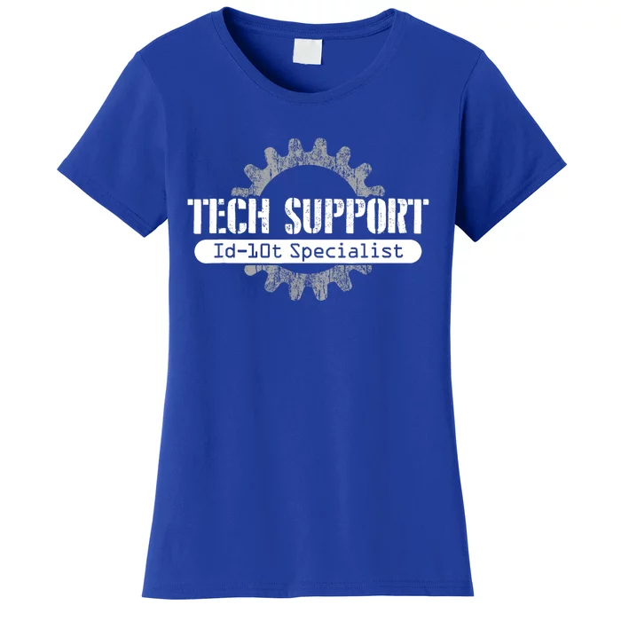 Funny Tech Support Id10t Computer Idiot Joke Gift Women's T-Shirt