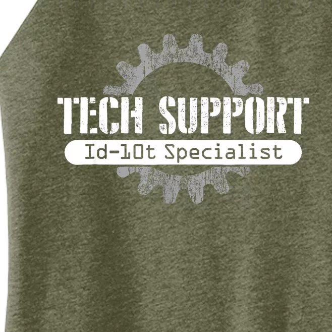 Funny Tech Support Id10t Computer Idiot Joke Gift Women’s Perfect Tri Rocker Tank