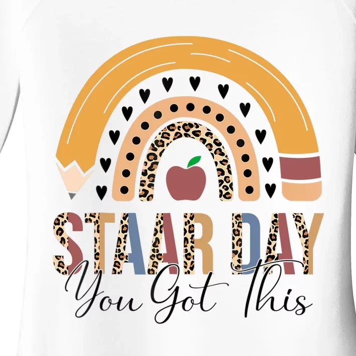 Funny Test STAAR Day Mode On Teacher Testing Ideas School Women's Perfect Tri Tunic Long Sleeve Shirt