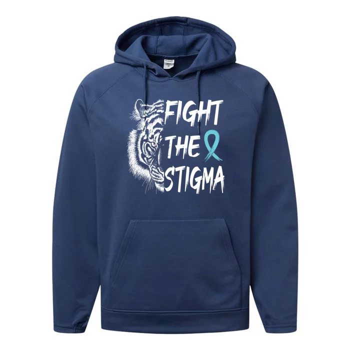 Fight The Stigma Lion Therapy Matters Suicide Prevention Gift Performance Fleece Hoodie