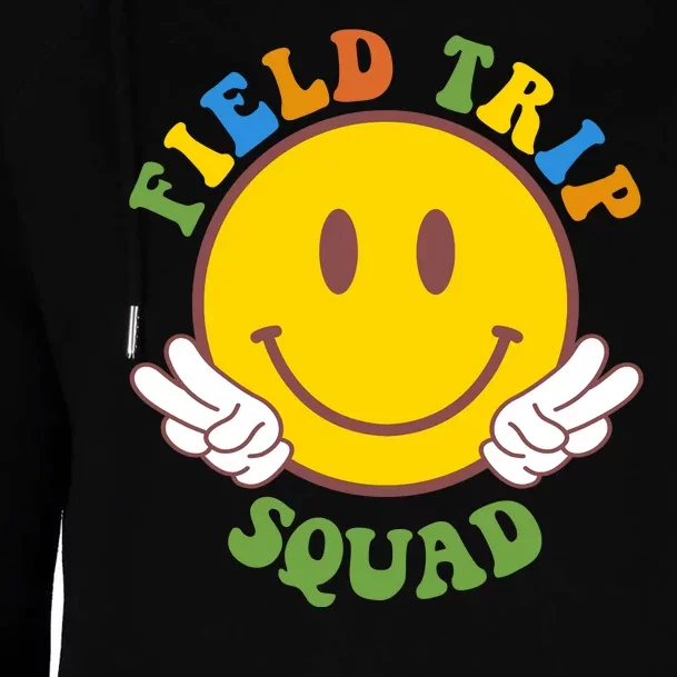 Field Trip Squad Smiley Face School Womens Funnel Neck Pullover Hood