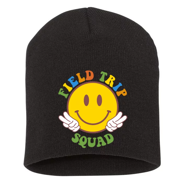 Field Trip Squad Smiley Face School Short Acrylic Beanie