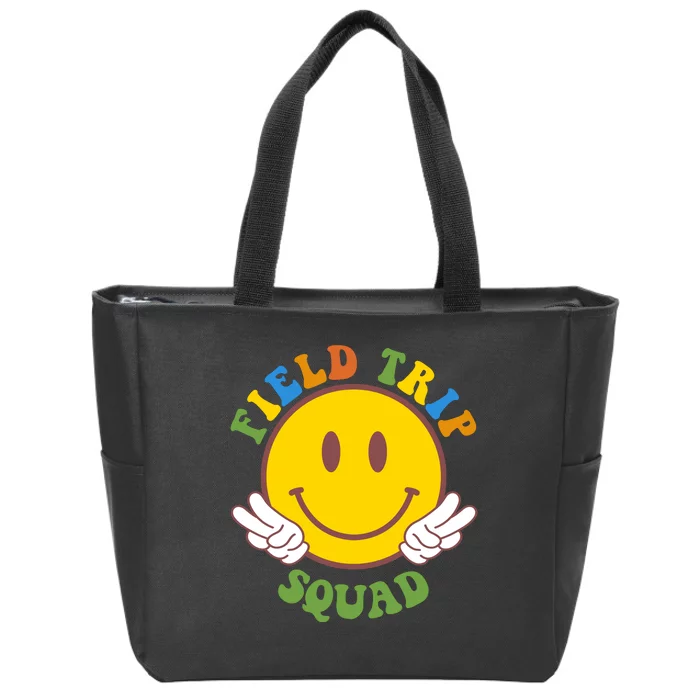 Field Trip Squad Smiley Face School Zip Tote Bag