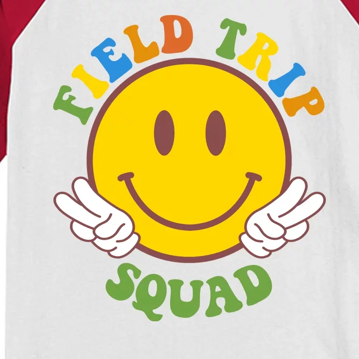 Field Trip Squad Smiley Face School Kids Colorblock Raglan Jersey