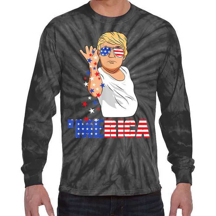 Funny Trump Salt Merica Freedom 4th Of July TShirt Gifts Tie-Dye Long Sleeve Shirt