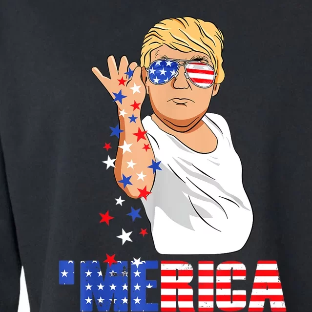 Funny Trump Salt Merica Freedom 4th Of July TShirt Gifts Cropped Pullover Crew