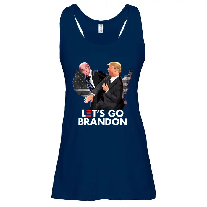 Funny Trump Slap Biden Go Lets Anti Democrat Ladies Essential Flowy Tank