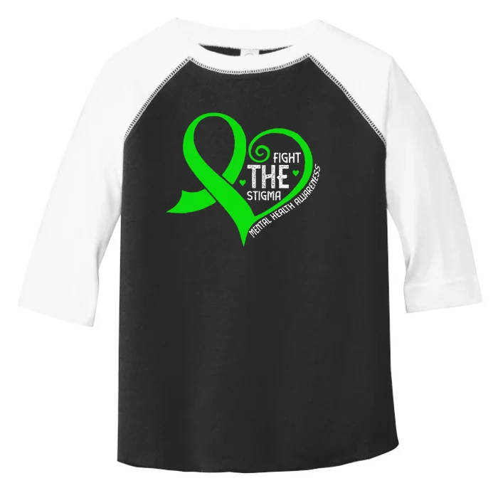 Fight The Stigma Heart Green Ribbon Mental Health Awareness Toddler Fine Jersey T-Shirt