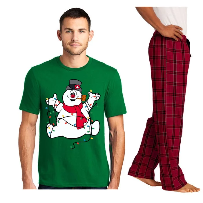 Frosty The Snow Christmas Lights Portrait Cute Gift Pajama Set