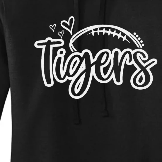 Football Tigers School Sports Fan Team Spirit Women's Pullover Hoodie