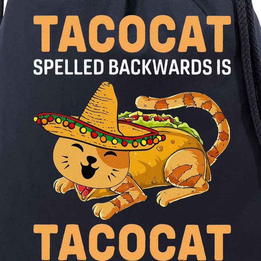 Funny Tacocat Spelled Backward Is Tacocat Cinco De Mayo Drawstring Bag