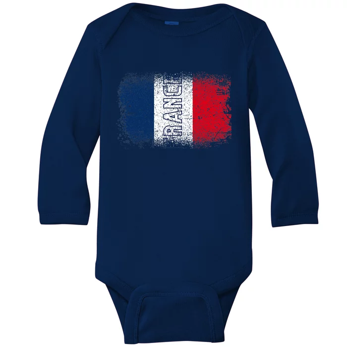 France Team Sports Soccer French Flag Jersey Baby Long Sleeve Bodysuit