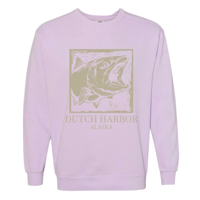 Fishing Town Souvenir Dutch Harbor Alaska Cool Gift Garment-Dyed Sweatshirt