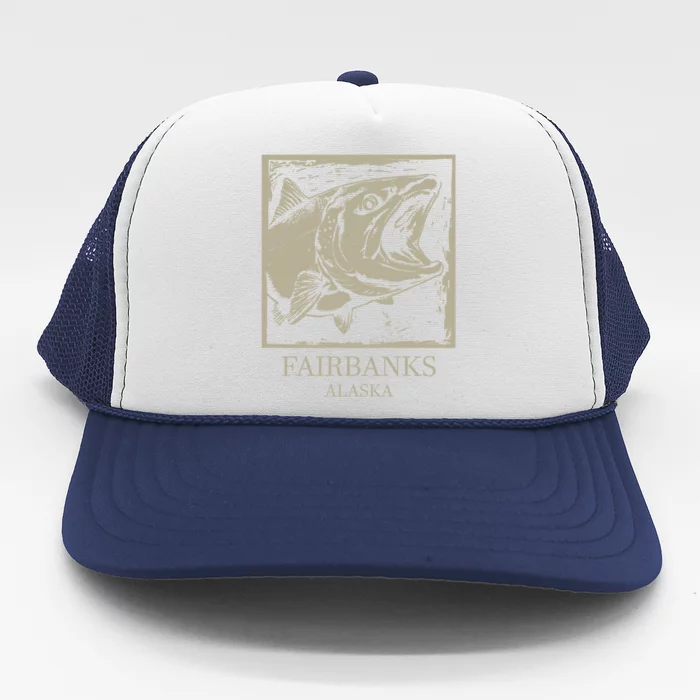 Fishing Town Souvenir Fairbanks Alaska Gift Trucker Hat