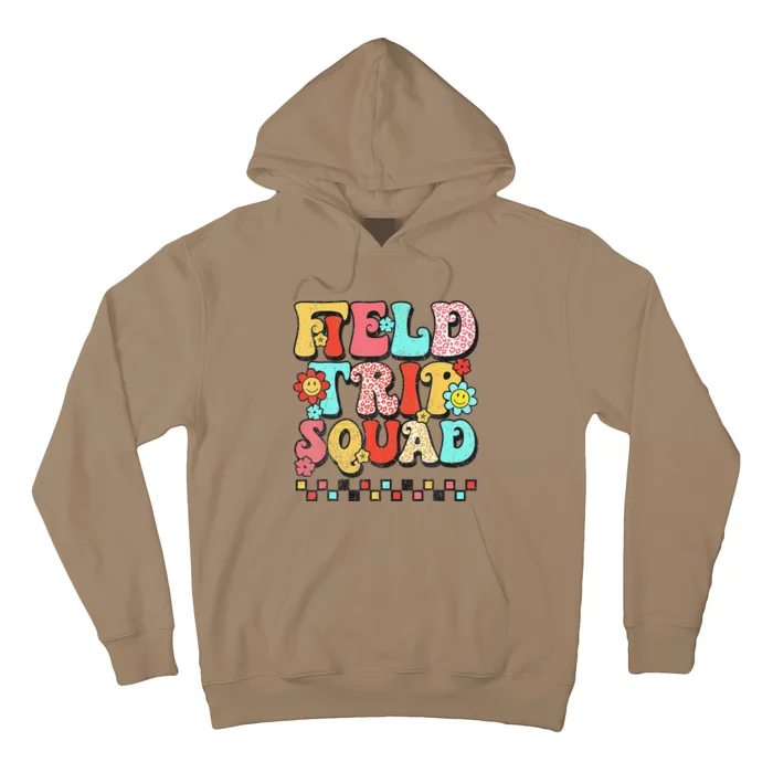 Field Trip Squad Leopard Retro Groovy Funny Field Day 2024 Hoodie