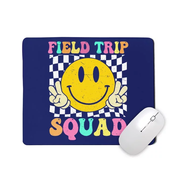 Field Trip Squad Groovy Field Day 2024 Hippie Smile Face Mousepad