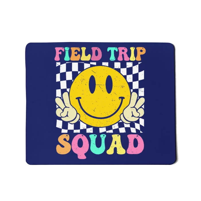 Field Trip Squad Groovy Field Day 2024 Hippie Smile Face Mousepad