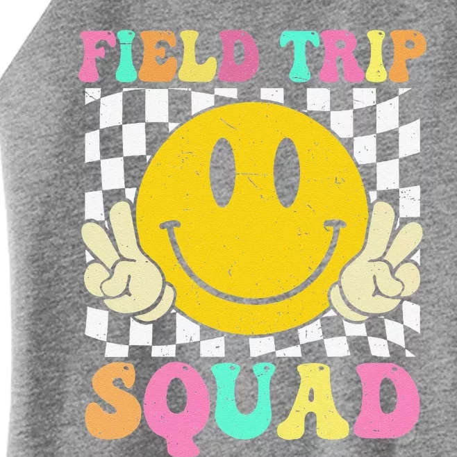 Field Trip Squad Groovy Field Day 2024 Hippie Smile Face Women’s Perfect Tri Rocker Tank