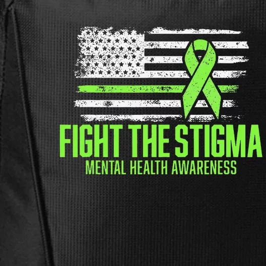 Fight the Stigma American Flag Mental Health Awareness City Backpack