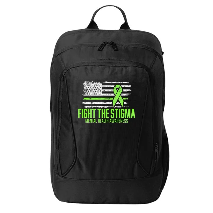 Fight the Stigma American Flag Mental Health Awareness City Backpack