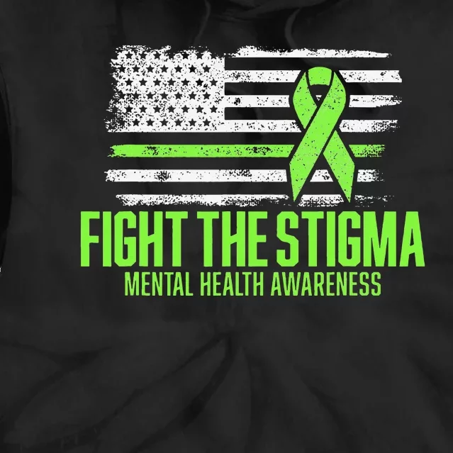 Fight the Stigma American Flag Mental Health Awareness Tie Dye Hoodie