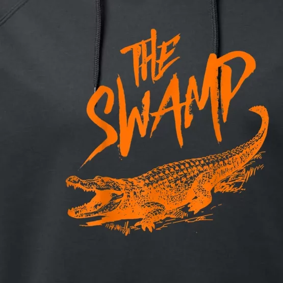 Florida The Swamp Gator Performance Fleece Hoodie