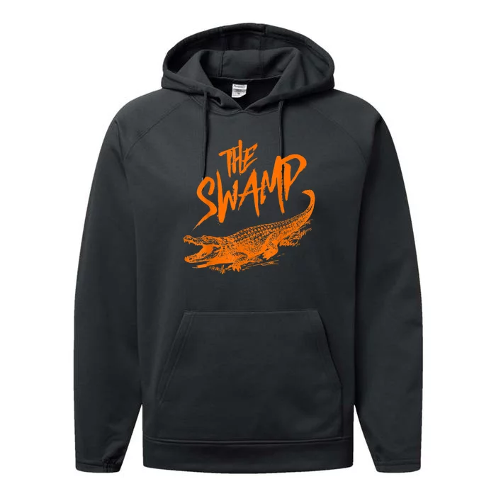 Florida The Swamp Gator Performance Fleece Hoodie