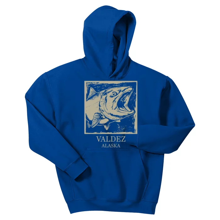 Fishing Town Souvenir Valdez Alaska Cute Gift Kids Hoodie