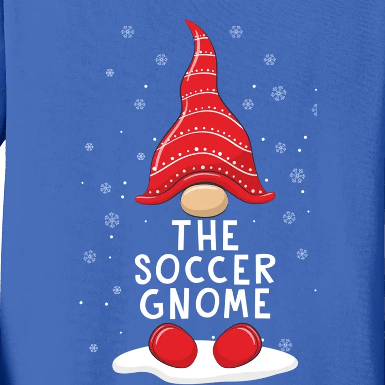 Funny The Soccer Gnome Christmas Pajamas Xmas Holiday Cool Gift Kids Long Sleeve Shirt