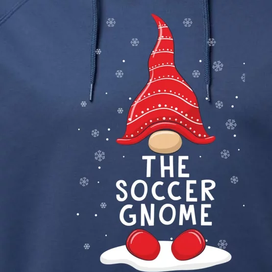 Funny The Soccer Gnome Christmas Pajamas Xmas Holiday Cool Gift Performance Fleece Hoodie