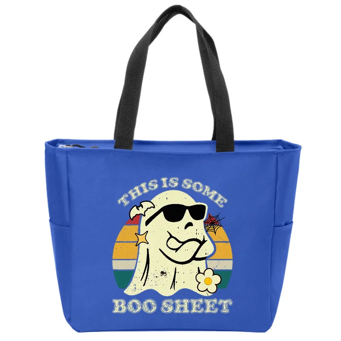 Funny this some boo sheet Halloween Boo Ghost Costume Zip Tote Bag