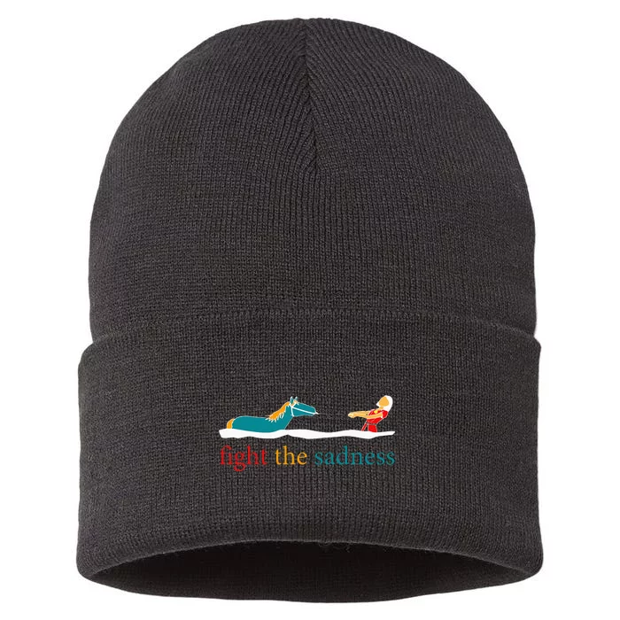 Fight The Sadness Funny Apparel Sustainable Knit Beanie