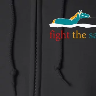 Fight The Sadness Funny Apparel Full Zip Hoodie