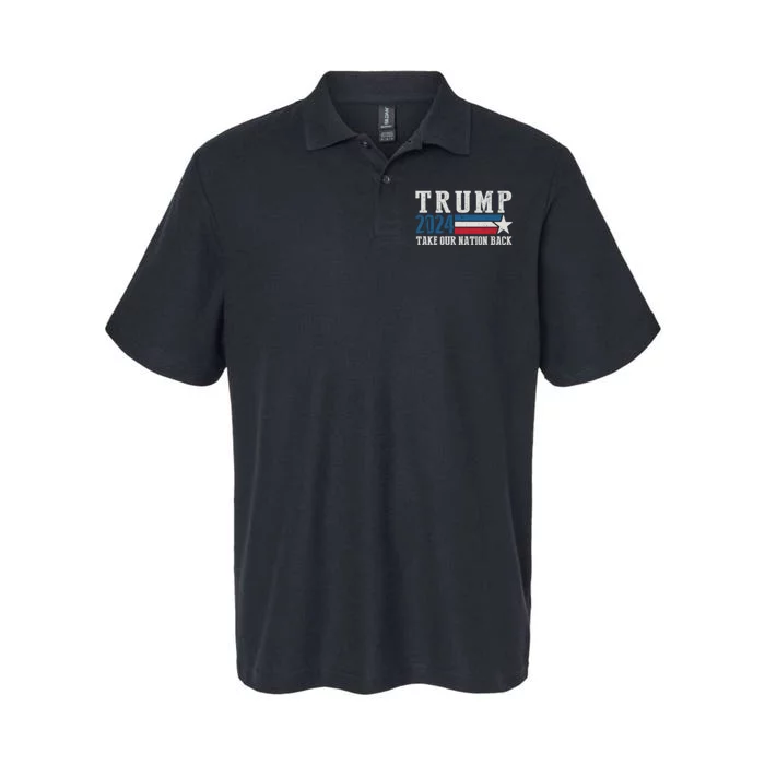 Free Trump Supporters Pro Trump 2024 Take Our Nation Back Republican Softstyle Adult Sport Polo