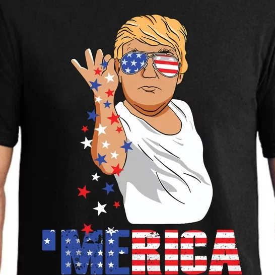 Funny Trump Salt Merica Freedom 4th Of July Gifts Tank Top Pajama Set