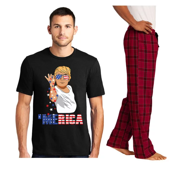 Funny Trump Salt Merica Freedom 4th Of July Gifts Tank Top Pajama Set