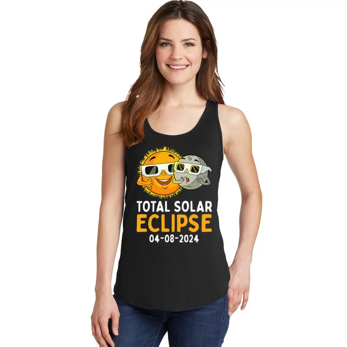 Funny Total Solar Eclipse April 8 2024 Ladies Essential Tank