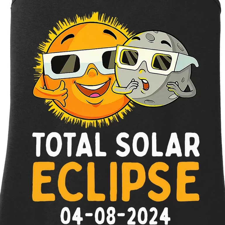 Funny Total Solar Eclipse April 8 2024 Ladies Essential Tank