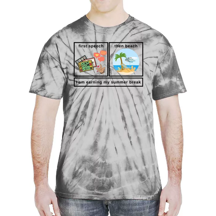 First Then Speech Therapy For Slpa Slp Tie-Dye T-Shirt