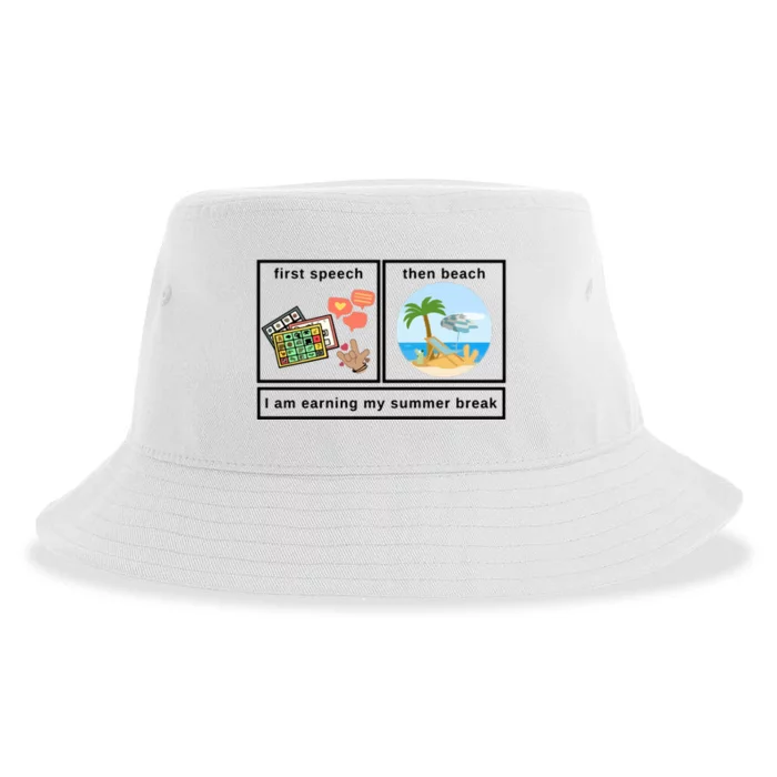 First Then Speech Therapy For Slpa Slp Sustainable Bucket Hat