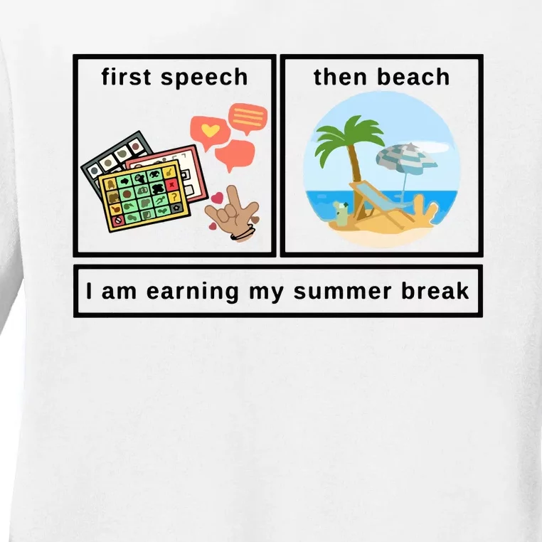 First Then Speech Therapy For Slpa Slp Ladies Long Sleeve Shirt