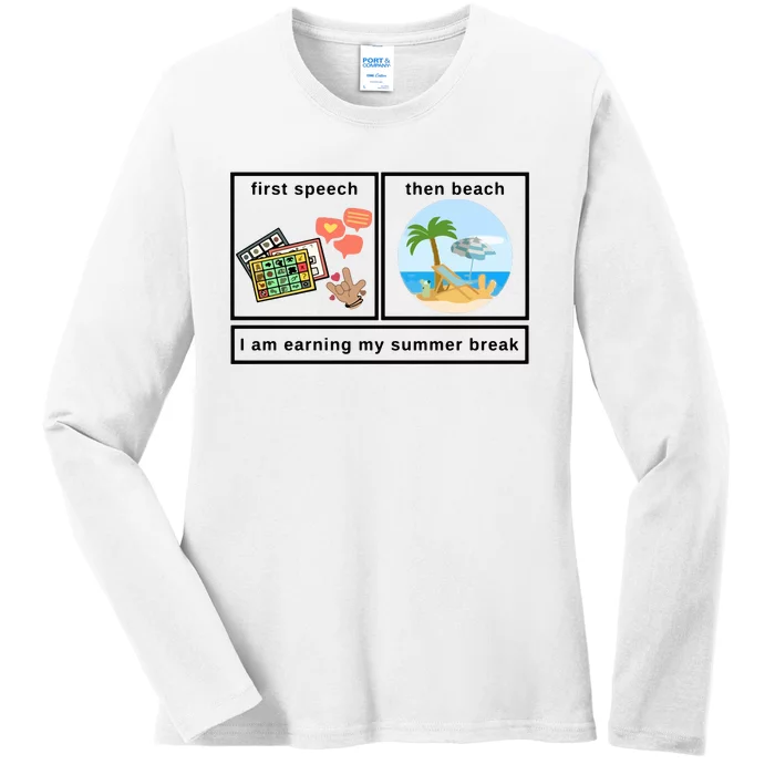 First Then Speech Therapy For Slpa Slp Ladies Long Sleeve Shirt