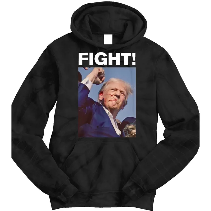 Fight! Trump Shot Trump Rally Fight For America Tie Dye Hoodie