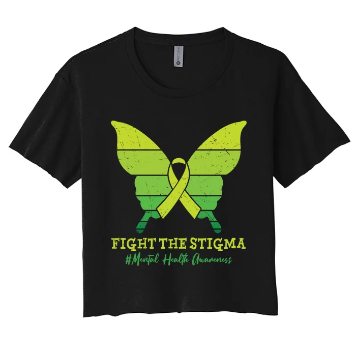 Fight The Stigma Mental Health Awareness Women's Crop Top Tee