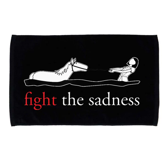 Fight The Sadness Horse A Girl Funny Microfiber Hand Towel