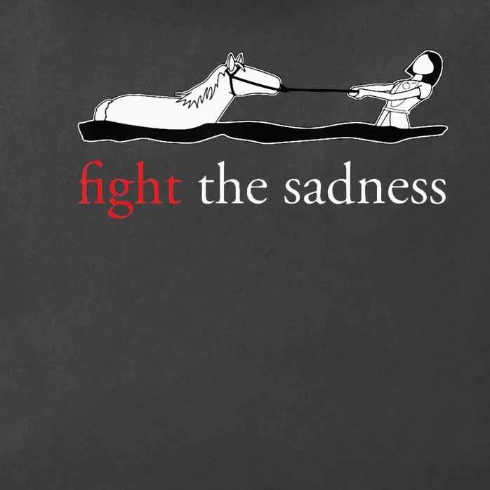 Fight The Sadness Horse A Girl Funny Zip Tote Bag