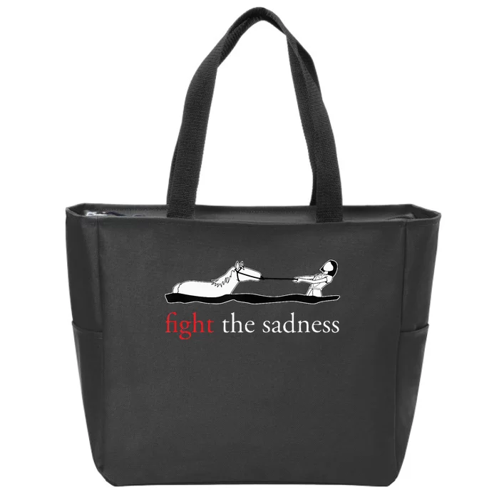 Fight The Sadness Horse A Girl Funny Zip Tote Bag