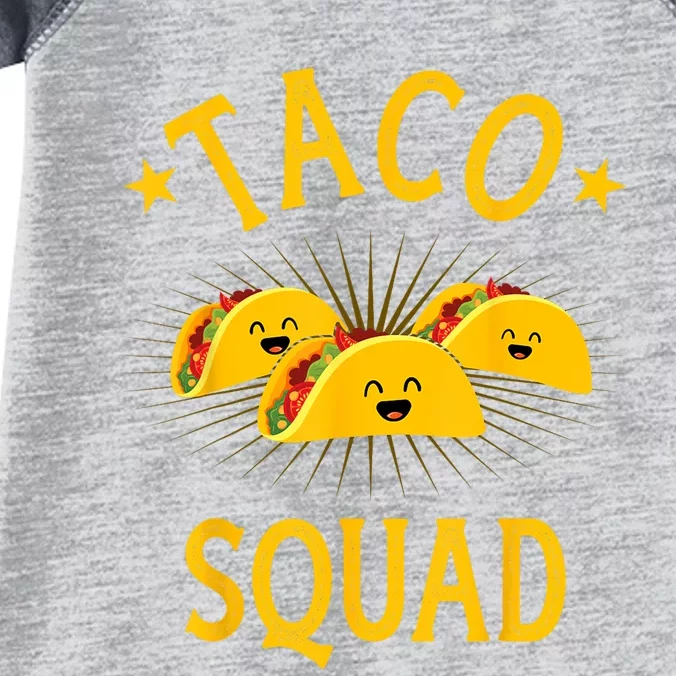 Funny Taco Squad For Taco Tuesday Crew And Cinco De Mayo Infant Baby Jersey Bodysuit