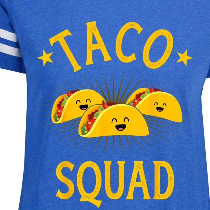 Funny Taco Squad For Taco Tuesday Crew And Cinco De Mayo Enza Ladies Jersey Football T-Shirt